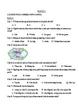 Đề cương ôn thi môn Sinh học Lớp 6